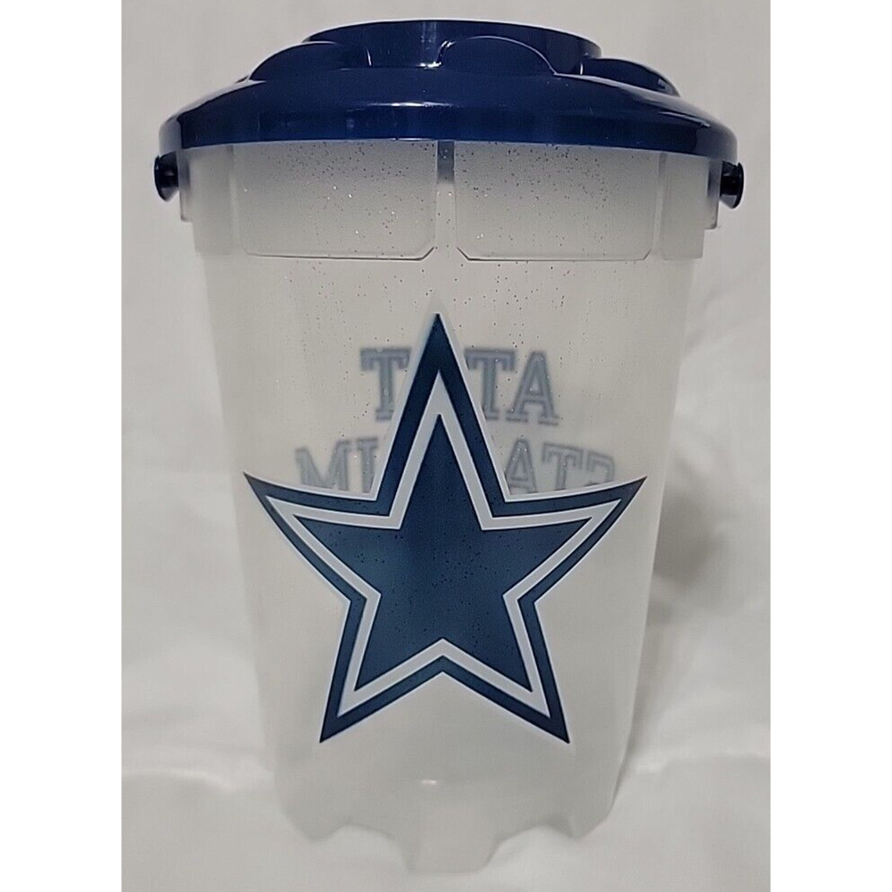 NFL Dallas Cowboys‎ Popcorn Bucket Container AT&T Stadium Texas 8" Tall w/Lid